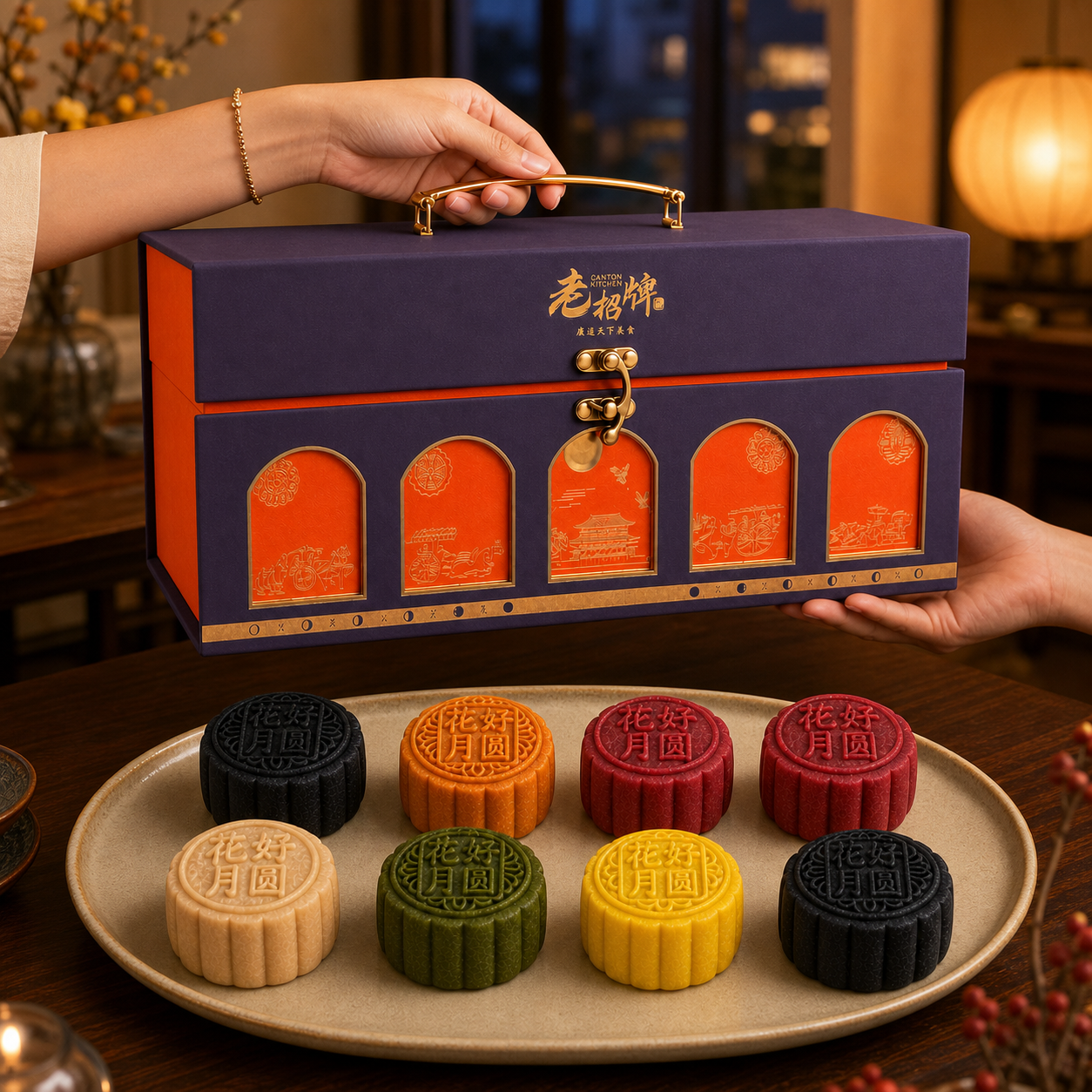 8-piece Signature Bird's Nest Mooncake Gift Box packaging